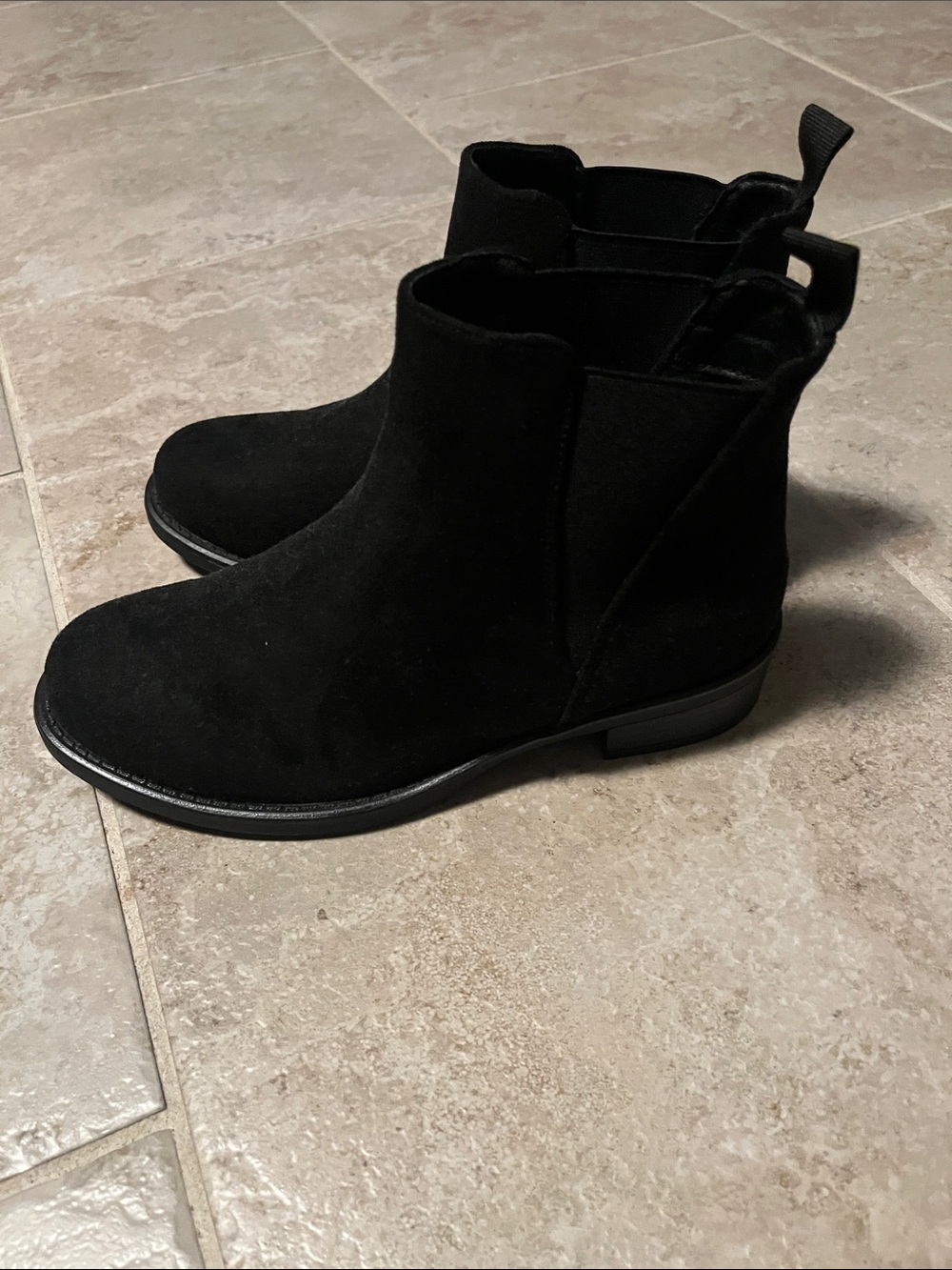 Amazon Black Suede Chelsea Ankle Boots for Women